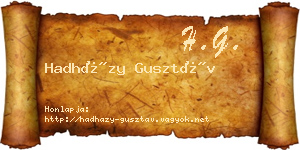 Hadházy Gusztáv névjegykártya